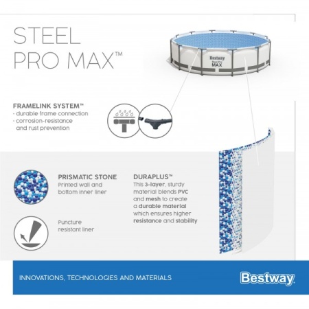 Bestway 56406 BW Каркасный бассейн Steel Pro Max 305х76см, 4678л