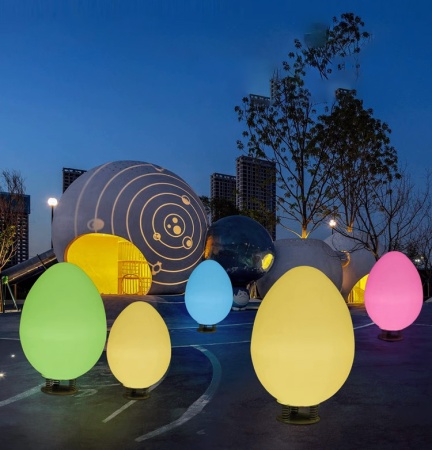 Светильник Яйцо 43х80 питание от 220, RGB